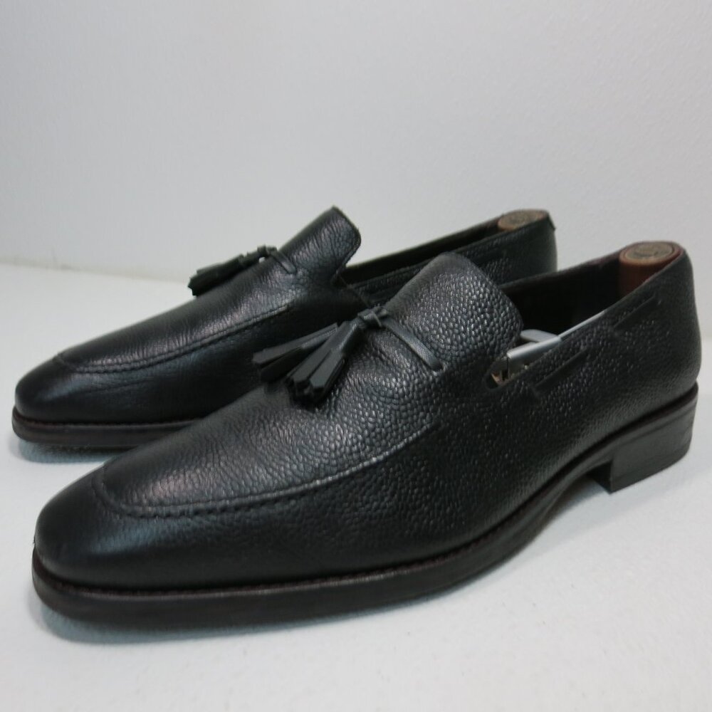 Noah Waxman Pebbled Grained Leather Dress Loafers Tassel Fashion Footwear 11.5
